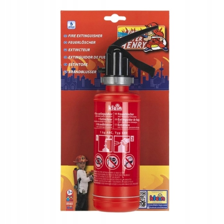 KLEIN ZABAWKOWA GAŚNICA STRAŻACKA Z POMPKĄ NA WODĘ DLA DZIECI +3LAT 500 ml