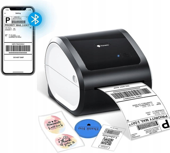 Phomemo drukarka termiczna etykiet wysyłkowych D520-BT Bluetooth USB