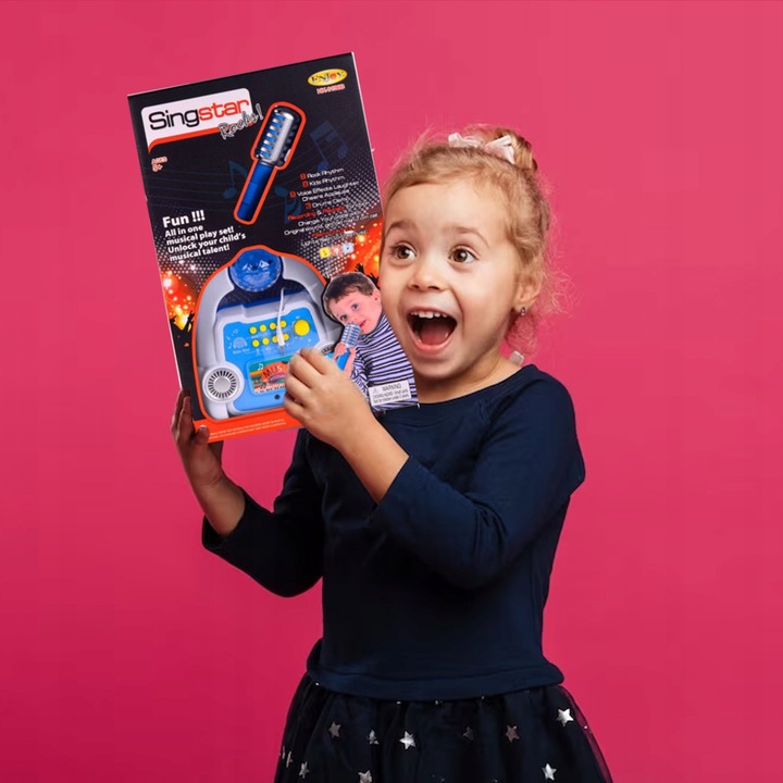 ZESTAW DO KARAOKE MIKROFON DLA DZIECI WZMACNIACZ STATYW EFEKTY NAGRYWANIE