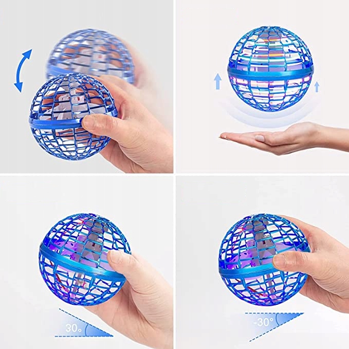 LATAJĄCA KULA STEROWANY RĘKĄ SPINNER DRON UFO LED ŚWIECI