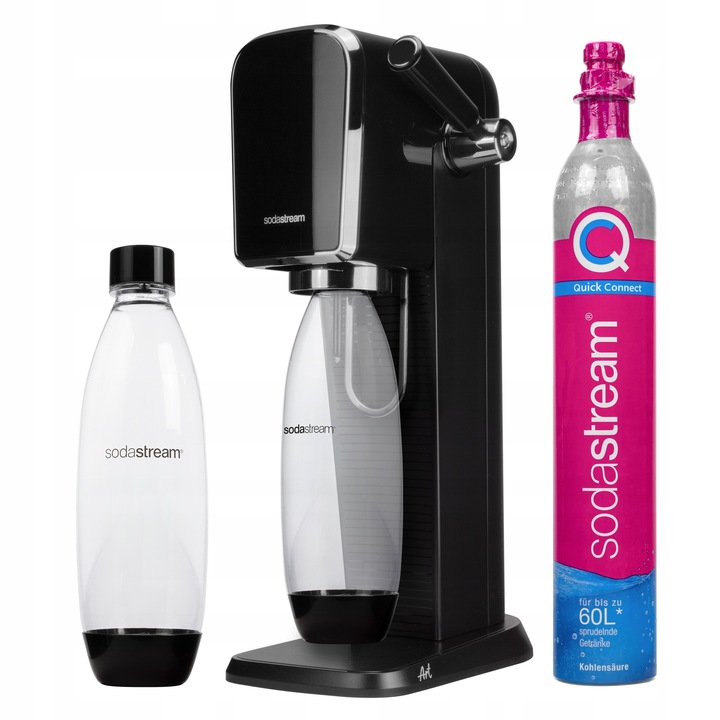 SATURATOR SODASTREAM ART CZARNY 3 SYROPY + NABÓJ ZESTAW DO GAZOWANIA WODY