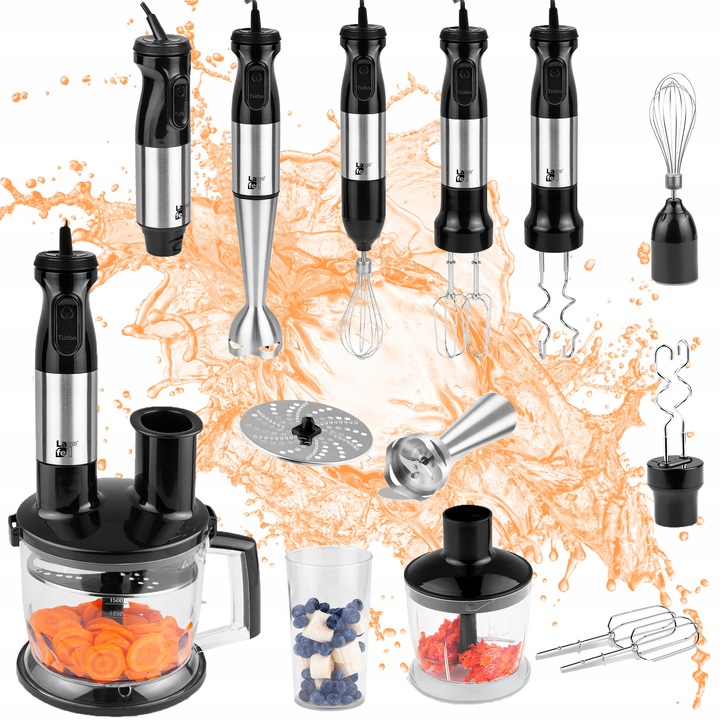 BLENDER RĘCZNY MIKSER TURBO ROBOT MALAKSER WIELOFUNKCYJNY 10w1 2 TARCZE