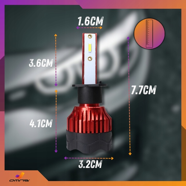 Żarówki H1 LED samochodowe 12V can bus GT COB 300% super mocne pudełko 2szt