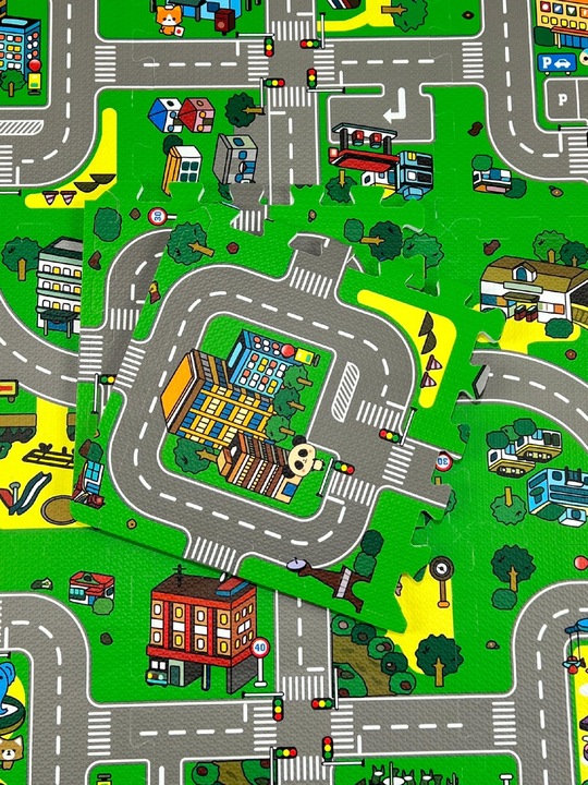 PUZZLE PIANKOWE MATA MIASTO ULICE DROGI 18EL DUŻE