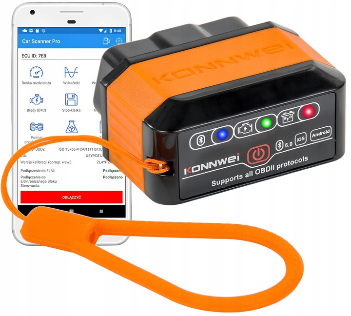 INTERFEJS DIAGNOSTYCZNY ELM327 TESTER OBD2 Bluetooth 5.0 Android/iOS