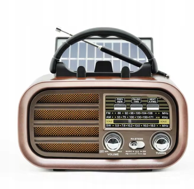 RADIO KUCHENNE PRZENOŚNE SOLAR AKUMULATOR USB BLUETOOTH