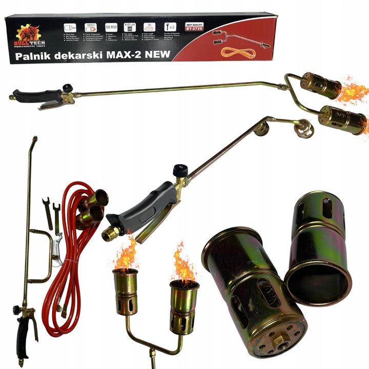 PALNIK DEKARSKI Z PODWÓJNĄ DYSZĄ 2X60/850 MM.