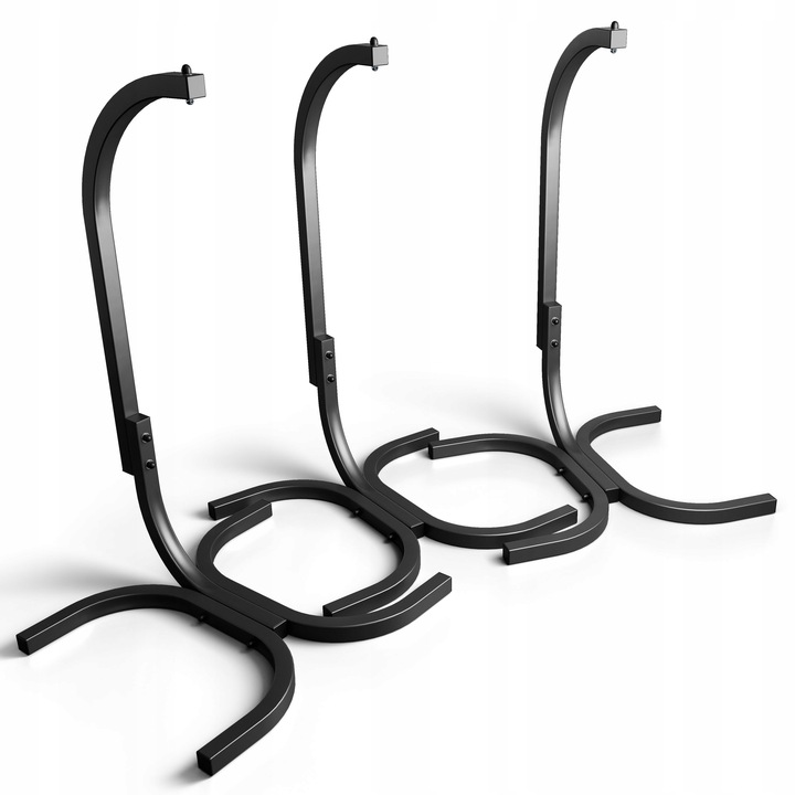 KOKON KRZESŁO BRAZYLIJSKIE WISZĄCE BOHO CZARNY ZE STELAŻEM BUJANY HUŚTAWKA