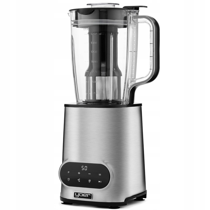 Blender kielichowy Automatyczny Tritan Yoer INOX 2,4L 2200W +Sito do soku