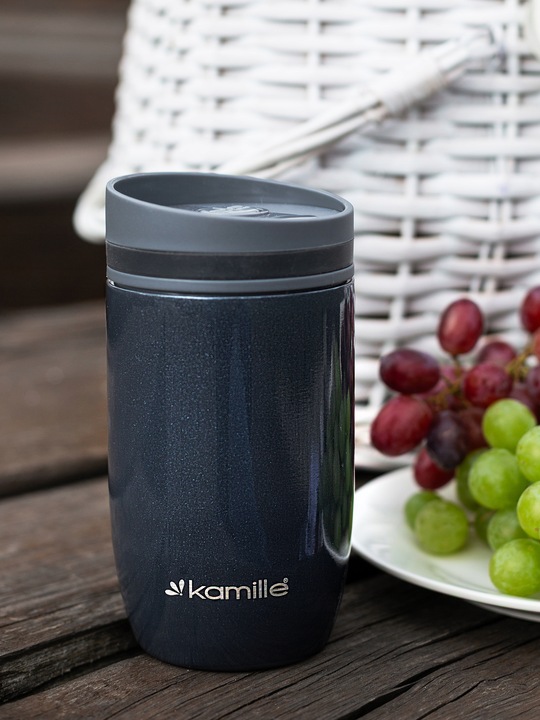 KUBEK TERMICZNY stalowy TERMOS do kawy herbaty szkoły pracy 300 ml KAMILLE