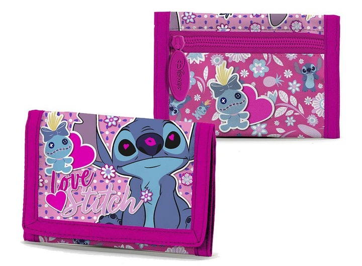 portfel portfelik dziecięcy Stich rzep suwak brokat Lilo i Stitch