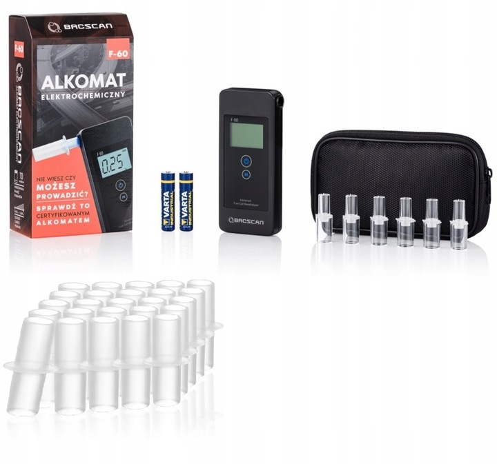Alkomat BACSCAN F60 PRO + pokrowiec + ustniki 25 + prezent