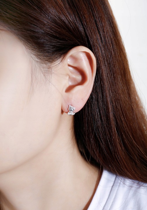 Srebrne kolczyki kółka koty kotki dla dzieci urocze srebro próba 925