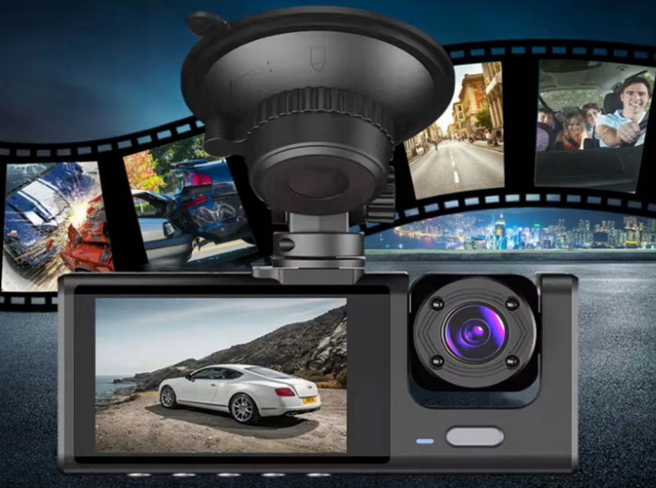 KAMERA SAMOCHODOWA WIDEOREJESTRATOR KADY FULL HD 3 KMAERY DO TAXI/UBER/BOLT