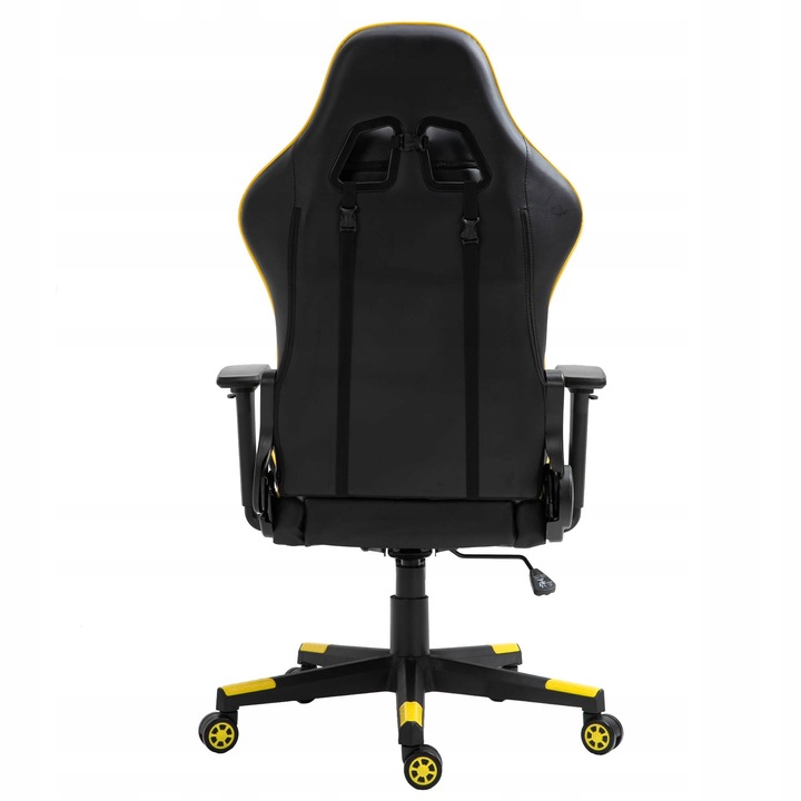 FOTEL GRACZA GAMINGOWY OBROTOWY KRZESŁO BIUROWE DO BIURKA ŻÓŁTY