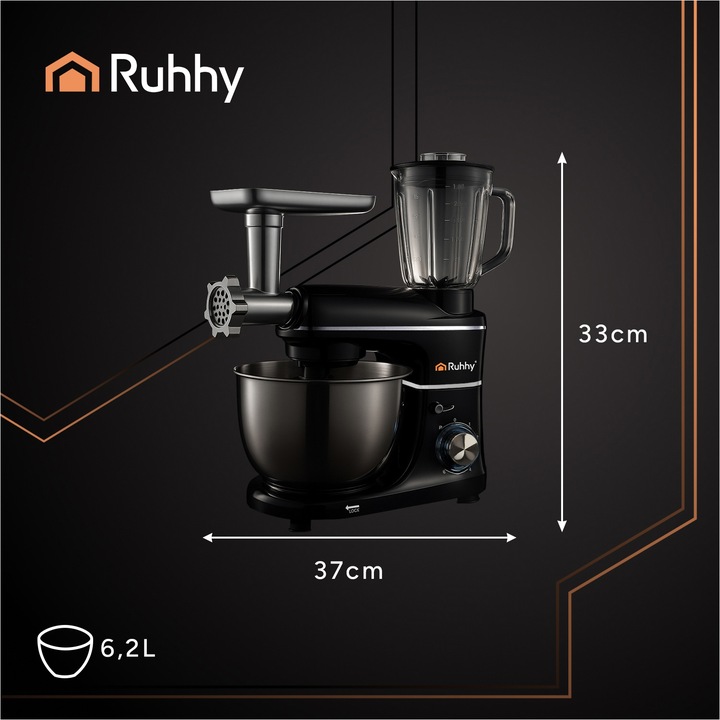 Robot Planetarny Kuchenny RUHHY z Blenderem Maszynka do Mielenia Mięsa 3w1