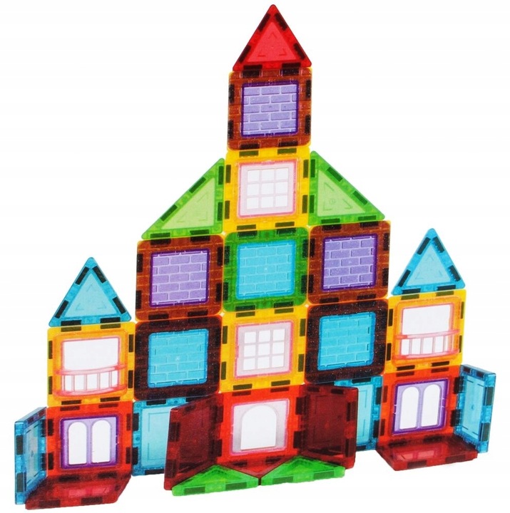 ZESTAW DUŻE KLOCKI MAGNETYCZNE KONSTRUKCYJNE 3D PANELE MAGNETIC TILES 70 EL