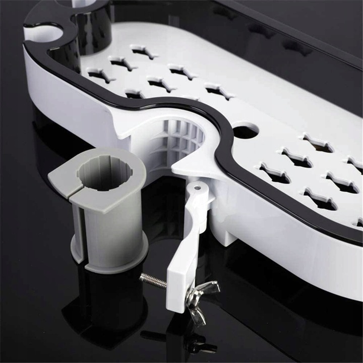 PÓŁKA ŁAZIENKOWA MOCOWANA NA DRĄŻEK PRYSZNICOWY POD PRYSZNIC WISZĄCA