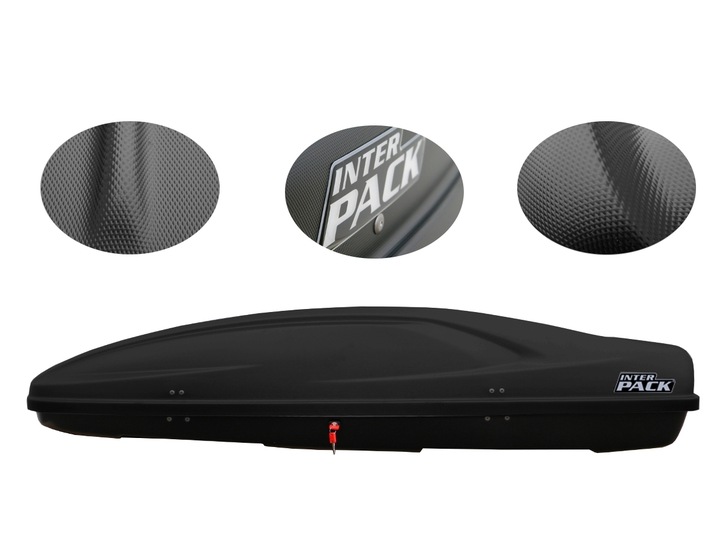 BOX DACHOWY INTER PACK STELLA 480 KEVLAR CZARNY FLEXI FIT do każdej belki