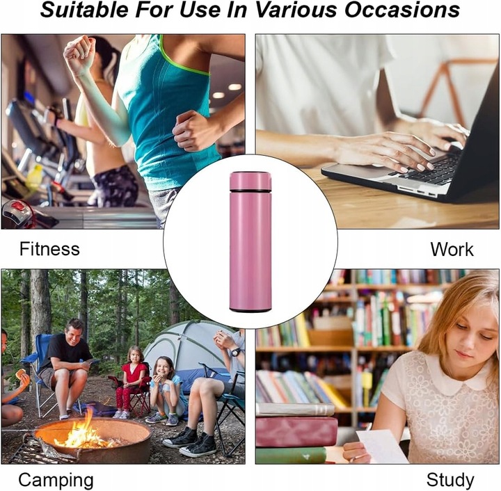 TERMOS KUBEK TERMICZNY Z WYŚWIETLACZEM LED TERMOS Z WYŚWIETLACZEM