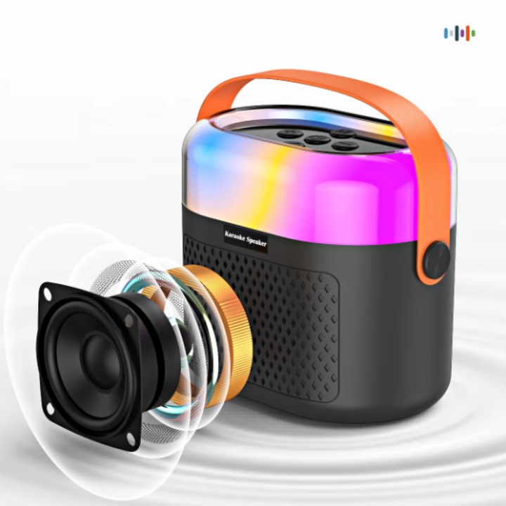 MINI GŁOŚNIK BLUETOOTH 2 MIKROFONY DLA DZIECI ZESTAW DO KARAOKE RGB LED