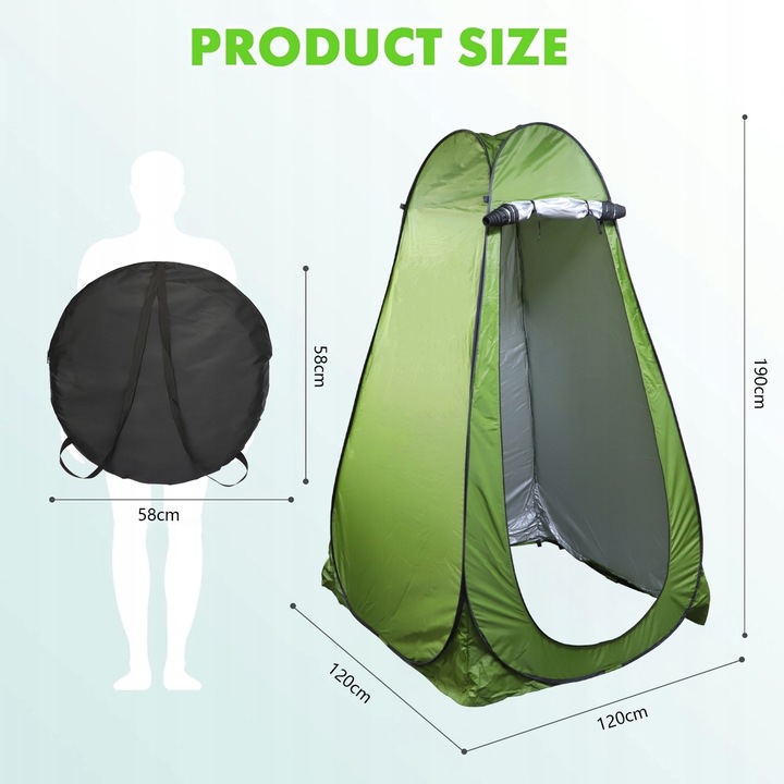 PRZEBIERALNIA PRZENOŚNA NAMIOT PLAŻOWY KEMPINGOWY NA PRYSZNIC TOALETA WC