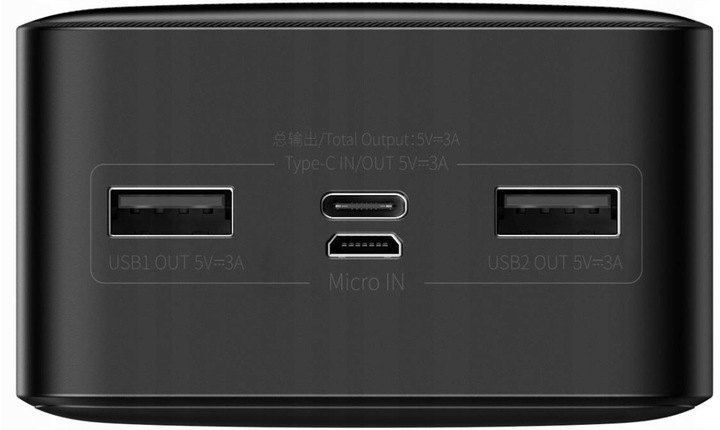 BASEUS DUŻY POJEMNY POWER BANK 30000mAh 15W USB USB C SZYBKI POWER BANK