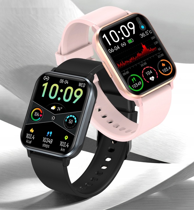 ZEGAREK SMARTWATCH CIŚNIENIE PULS ROZMOWY POL MENU