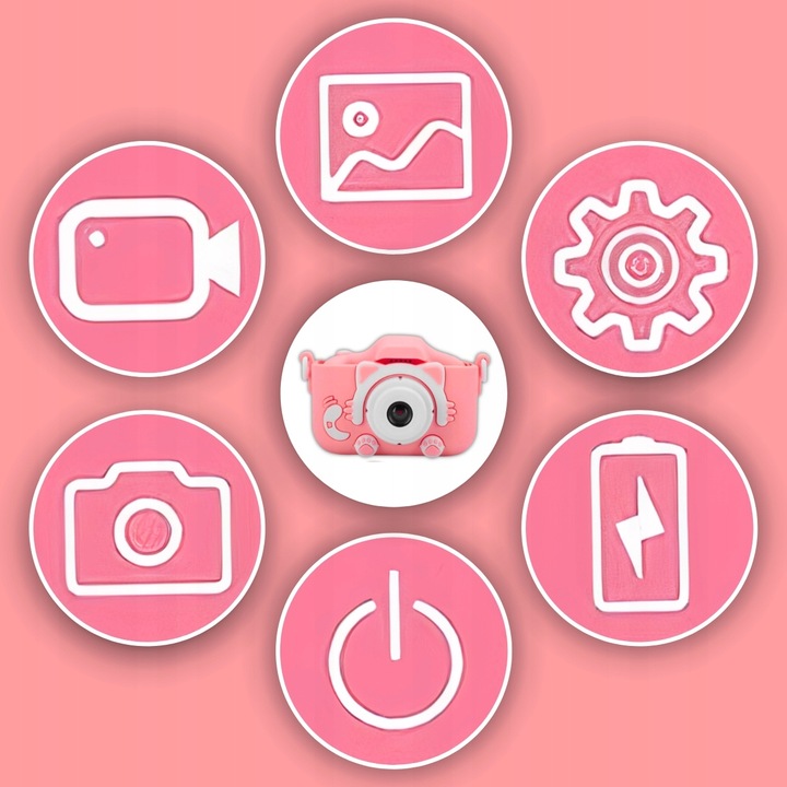 APARAT CYFROWY DLA DZIECI KOTEK Z KARTĄ PAMIĘCI FOTGRAFICZNY + GRATIS