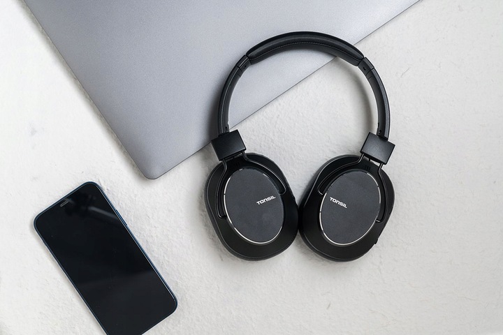 Tonsil Słuchawki Bezprzewodowe R65BT Bluetooth Nauszne ANC CZARNE +Mikrofon