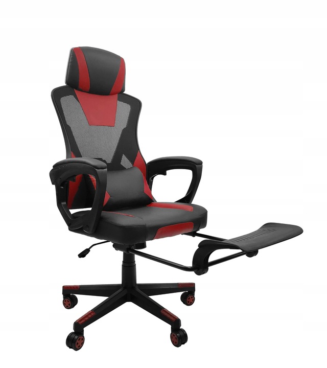 FOTEL GAMINGOWY DLA GRACZA BIUROWY KOMPUTEROWY OBROTOWY PODNÓŻEK KG100 B&R