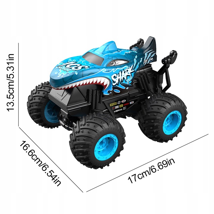 ZDALNIE STEROWANE AUTO REKIN MONSTER TRUCK RC Z MUZYKĄ LED 2.4GHZ OBRÓT 360
