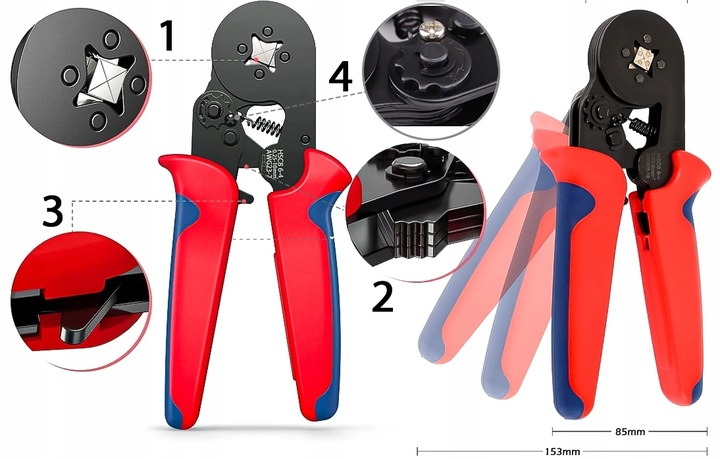 ZACISKARKA PRASKA KONEKTORÓW TULEJEK KOŃCÓWEK KABLI PRZEWODÓW ZESTAW x1200