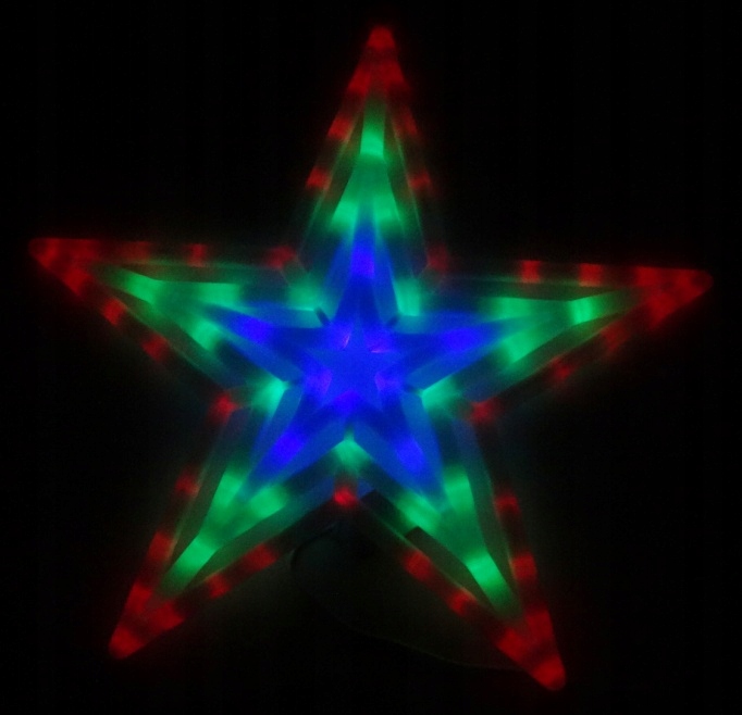 OZDOBA ŚWIĄTECZNA LED GWIAZDA MULTIKOLOR !