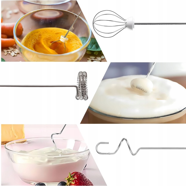 RĘCZNY SPIENIACZ MIKSER DO MLEKA KAWY ELEKTRYCZNY MINI BLENDER 11000 obr.