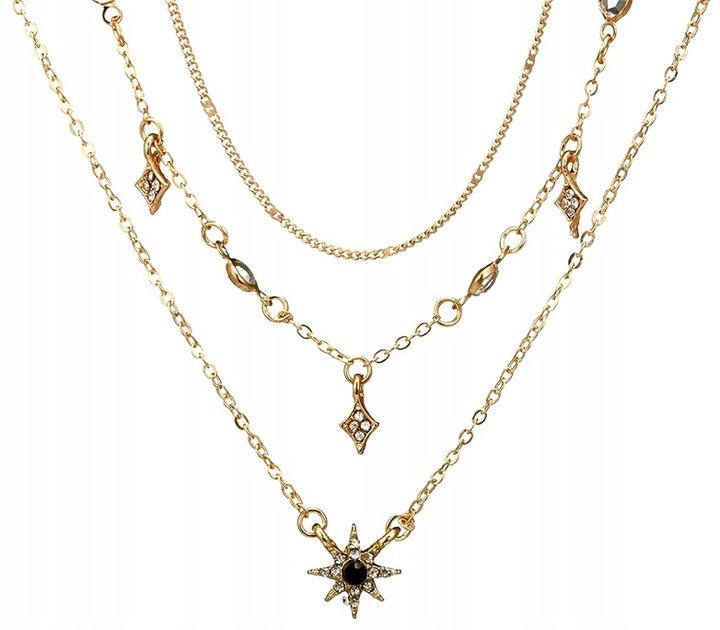 Naszyjnik choker boho złoty gwiezdny celebrytka