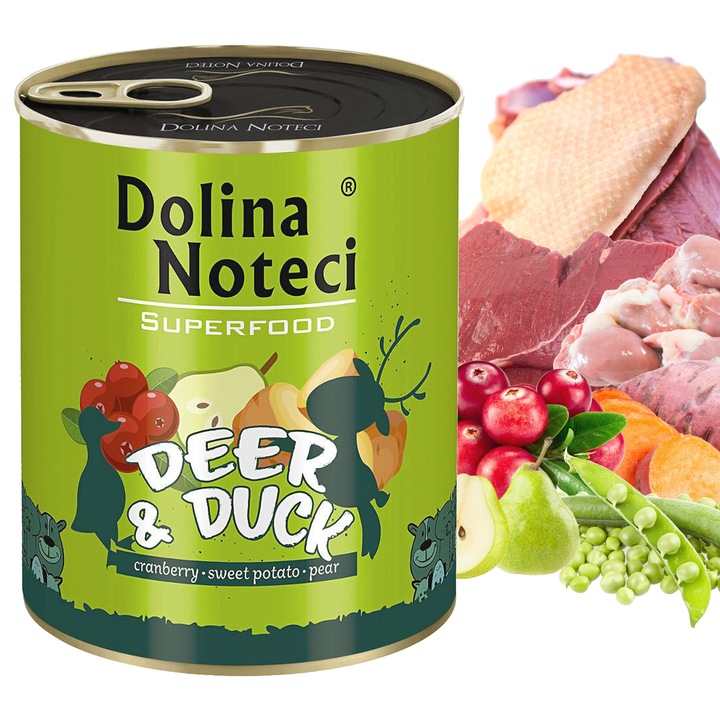 DOLINA NOTECI SUPERFOOD Karma mokra dla psa MIX Smaków 10 x 800g bezzbożowa