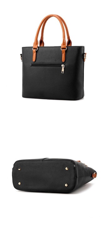 TOREBKA DAMSKA KUFEREK CZARNY z brąz DO RĘKI NA RAMIĘ LISTONOSZKA