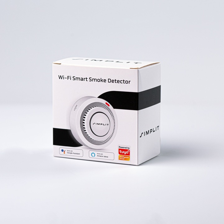 CZUJNIK DYMU DETEKTOR OGNIA WIFI ALARM BEZPRZEWODOWY CZUJKA TUYA SIMPLIT