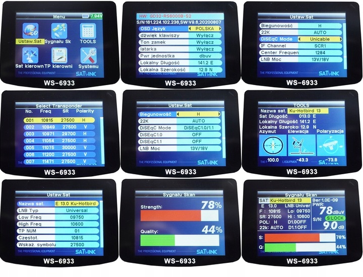 MIERNIK SATELITARNY WS-6933 DVB-S DVB-S2 Satlink