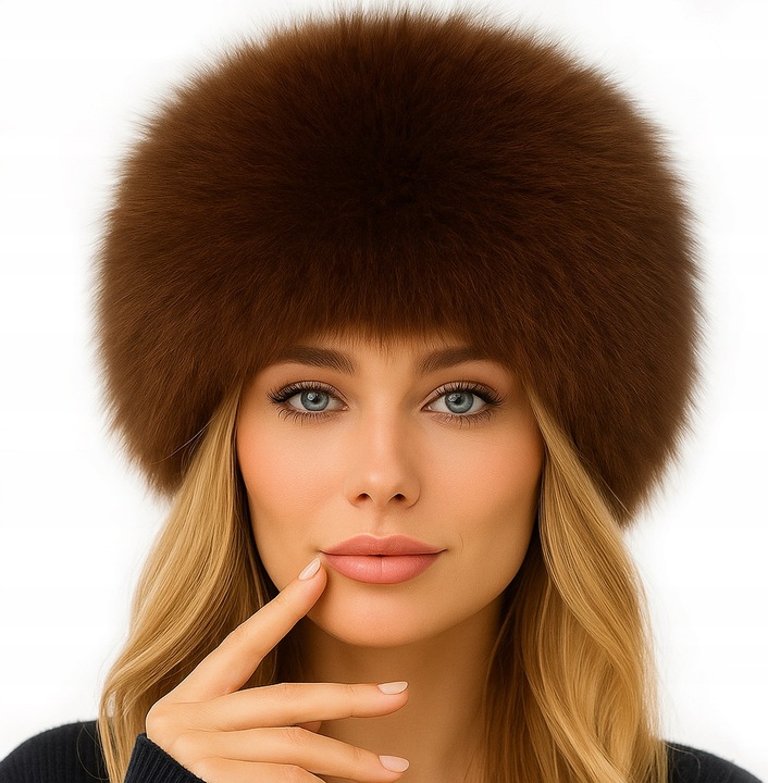CZAPKA DAMSKA ZIMOWA CIEPŁA FUTRZANA MODNA ELEGANCKA FUTERKOWA TOCZEK