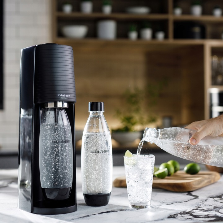 Saturator SodaStream Terra czarny butelka 1L + cylinder + książka