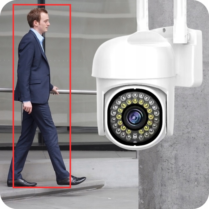 KAMERA ZEWNĘTRZNA OBROTOWA WIFI SMART 5MP ZOOM DETEKCJA QUADHD PODCZERWIEŃ