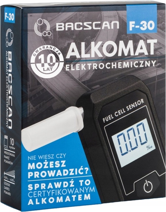 Alkomat BACSCAN F30 + kalibracje + pokrowiec