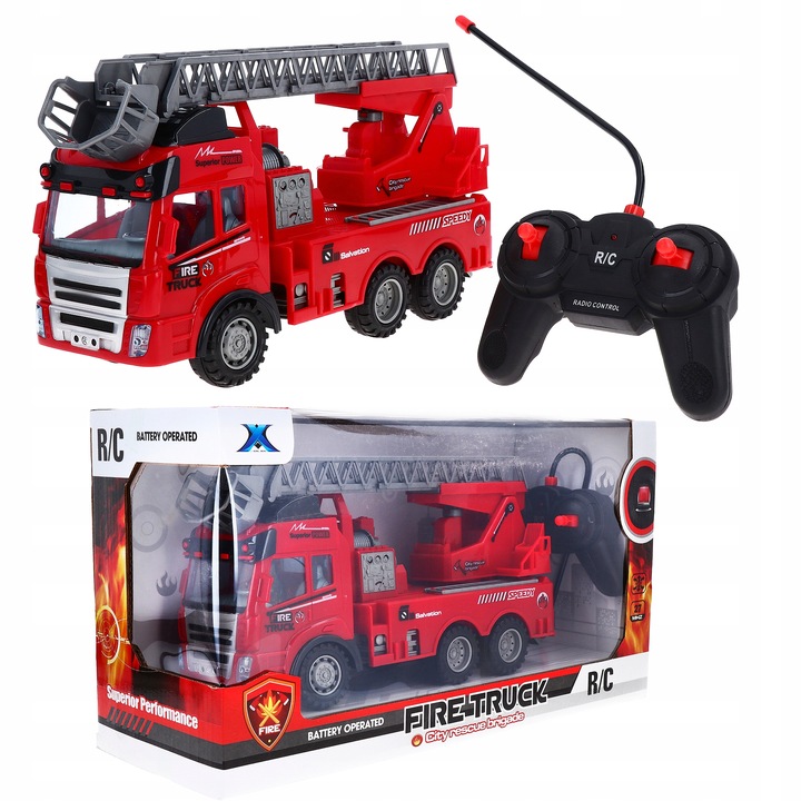 STRAŻ POŻARNA DUŻE AUTO ZDALNIE STEROWANE PILOTEM R/C WÓZ STRAŻACKI PREZENT