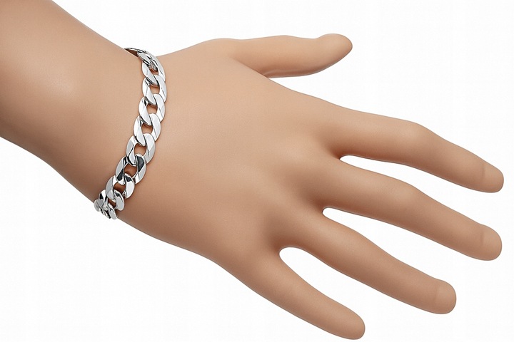 Srebrna Bransoletka Męska Pancerka 10,50 mm Diamentowana 925 Grawer Gratis