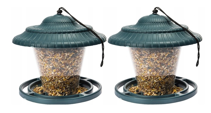 KARMNIK DLA PTAKÓW ZIMUJĄCYCH WISZĄCY BUDKA DOMEK ZIELONY + KARMA GRATIS