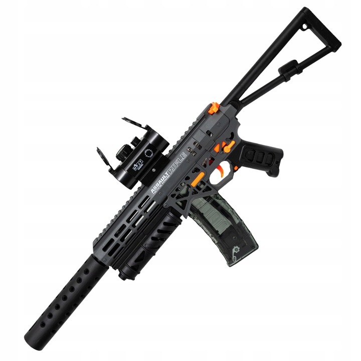 KARABIN PISTOLET AUTOMATYCZNY NA KULKI ŻELOWE DUŻY ZESTAW 70 CM + OKULARY