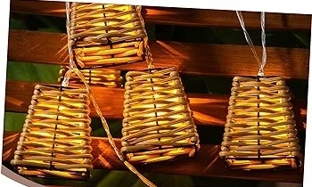 lampa solarna GIRLANDA 10ciepych LED dekoracja taras balkon koszyczek P-725