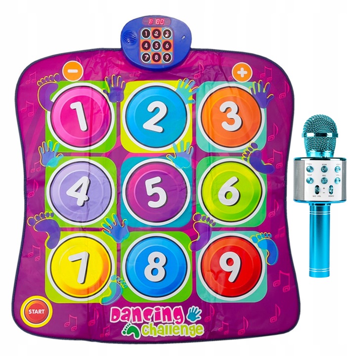 MATA MUZYCZNA do TAŃCZENIA TAŃCA + MIKROFON KARAOKE GŁOŚNIK BLUETOOTH 2W1